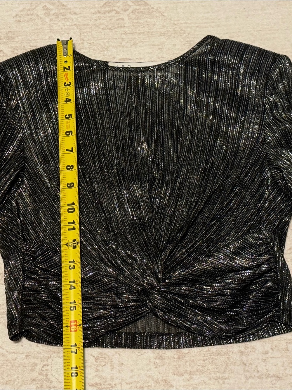 IRO Metallic Gunmetal Twist-Front Crop Top - Picture 9 of 10
